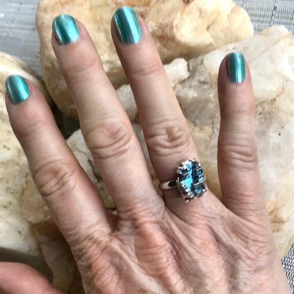 BISMUTH CRYSTAL 925 sterling silver ring size 7 - Picture 10 of 10